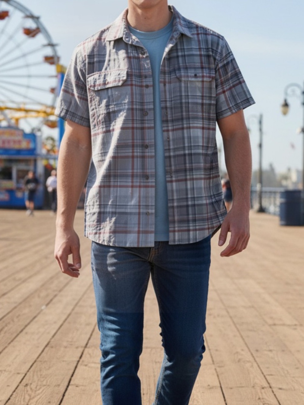 Men’s Prana Medium gray plaid